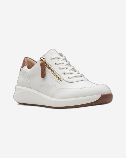 Clarks Un Rio Zip - Shoes - White Leather - 261673724 - D Width (Standard Fit)