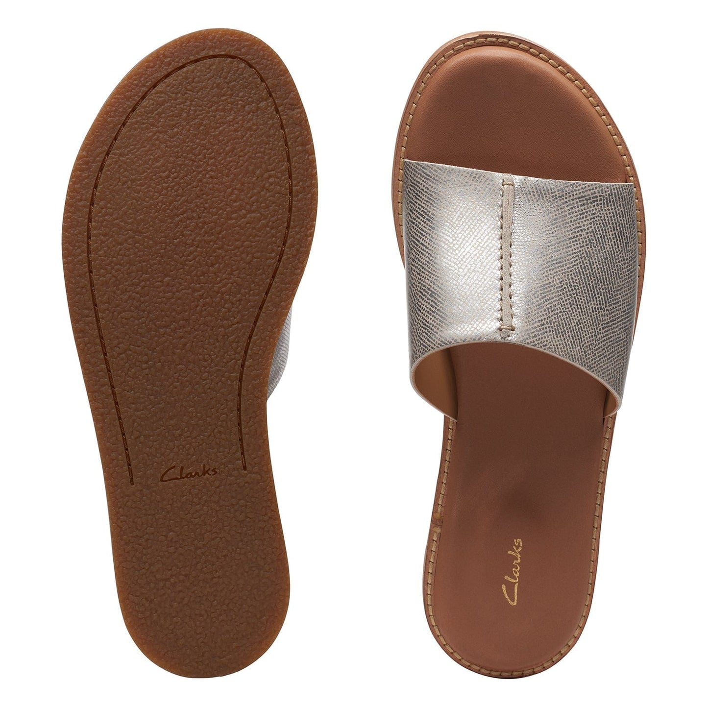 Clarks Karsea Mule - Sandals - Silver Metallic - 261700544 - D Width (Standard Fit)