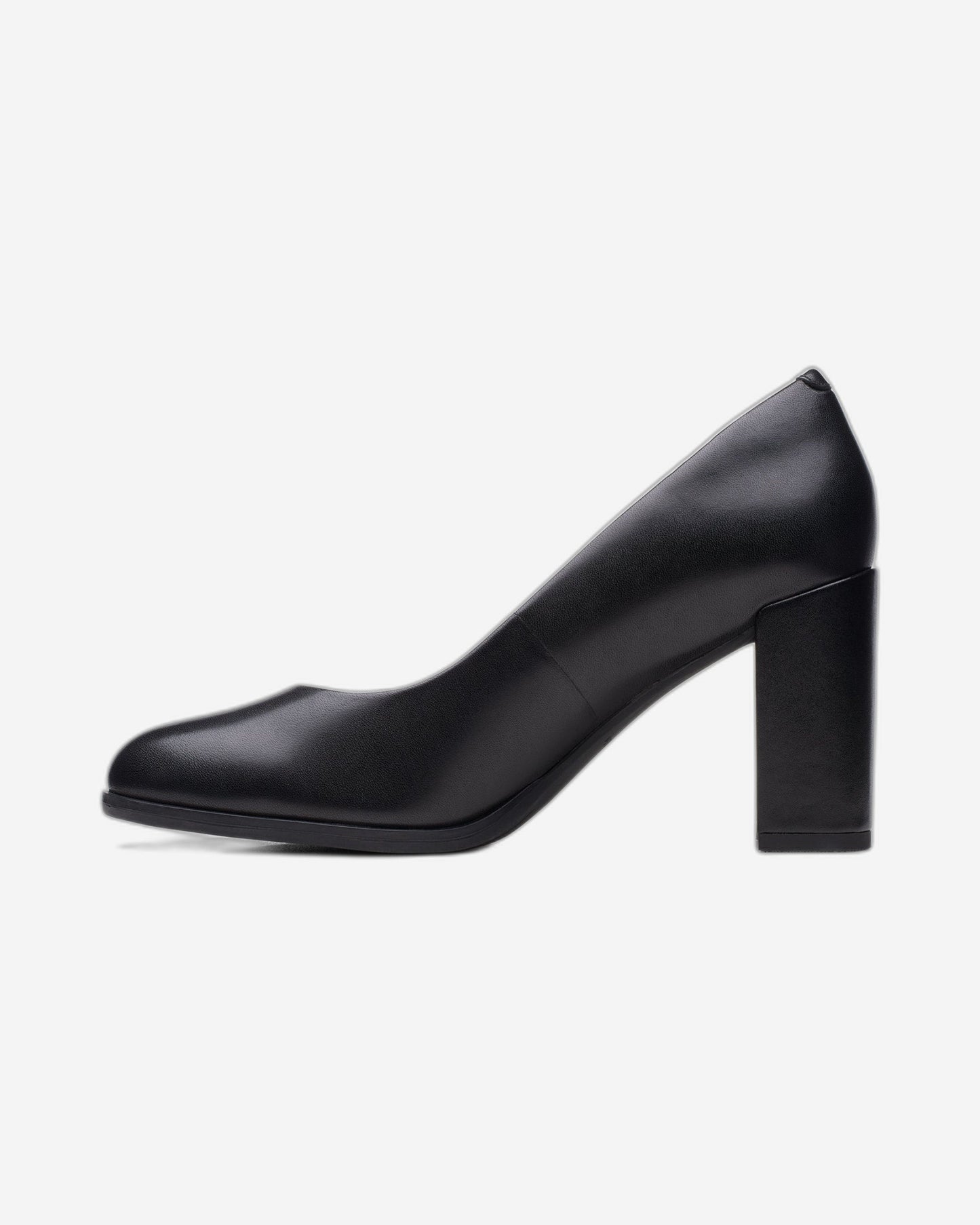Clarks Freva85 Court Shoes - Black Leather - 261709684 - D Width (Standard Fit)