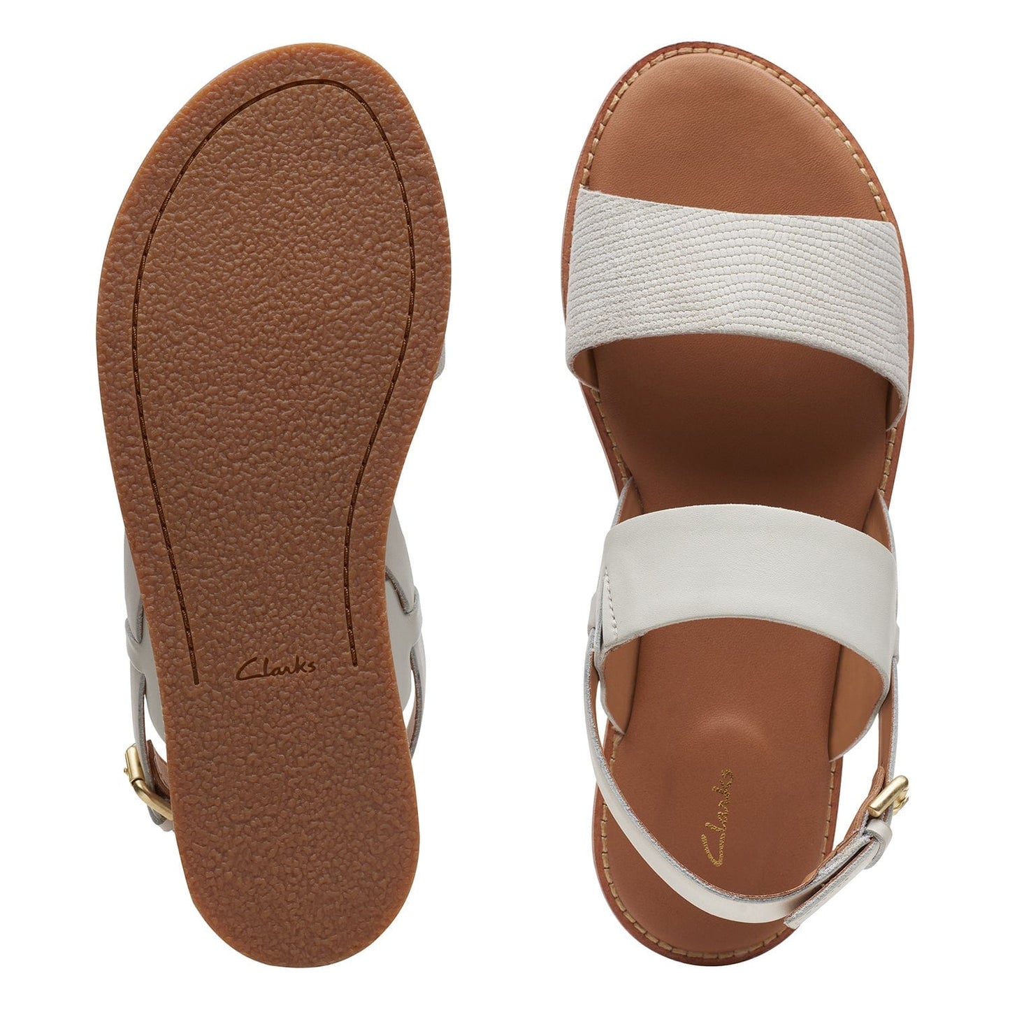 Clarks Karsea Strap - Sandals - Off White Combi - 261718754 - D Width (Standard Fit)