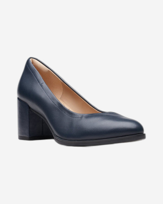 Clarks Freva55 Court - Shoes - Navy Leather - 261718775 - E Width (Wide Fit)
