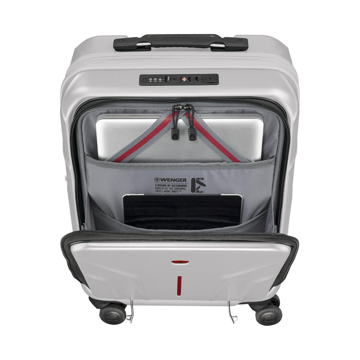 Wenger Amplix Hardside Expandable 55cm Cabin Luggage Trolley silver
