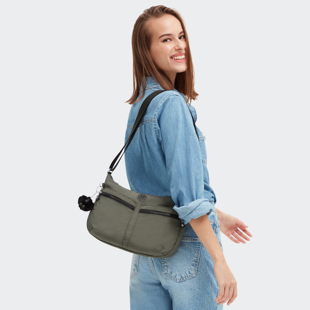 KIPLING Izellah Green Moss Medium crossbody 02144-88D