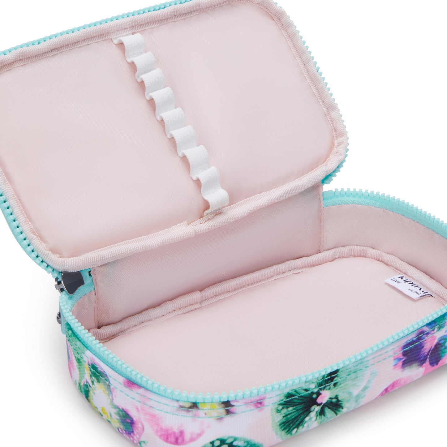 Kipling 50 Pens Aqua Blossom Medium Pencase C2I3707-7EC