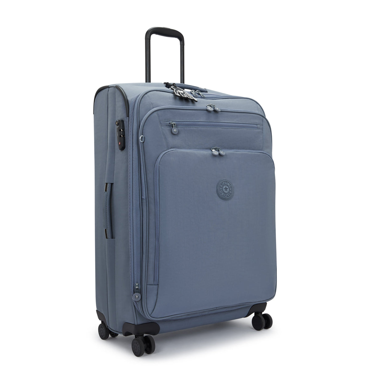 Kipling New Youri Spin L Blue Stone Large expandable wheeled luggage I7930-6FB