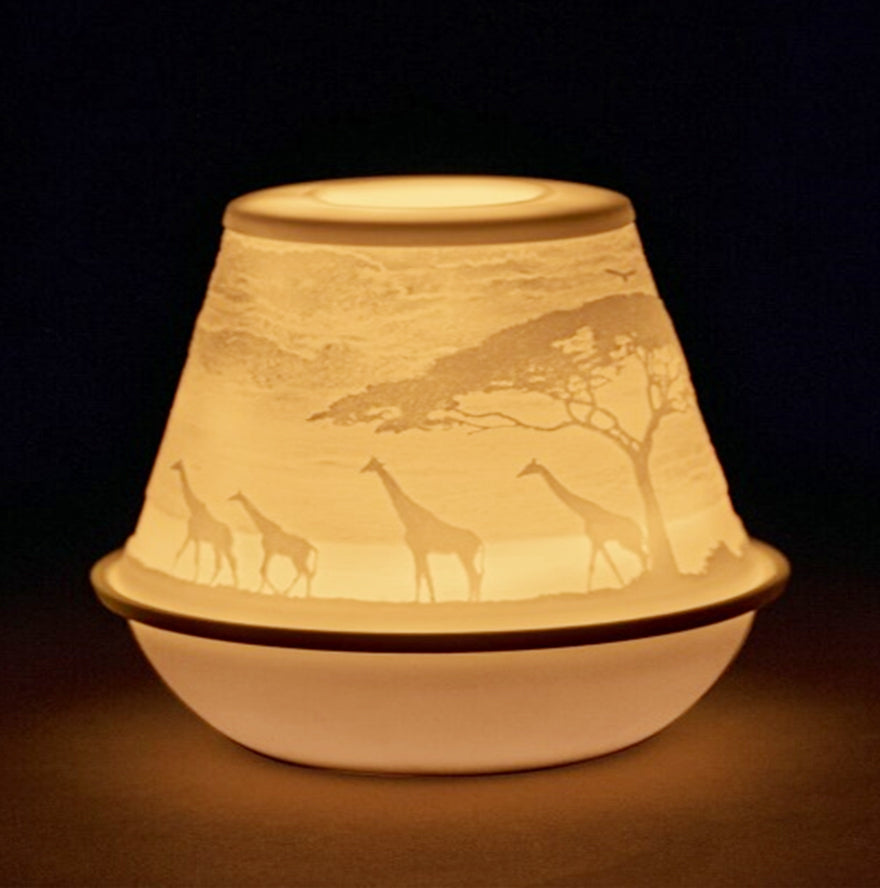 LITHOPHANE VOTIVE LIGHT - AFRICAN SAVANNAH