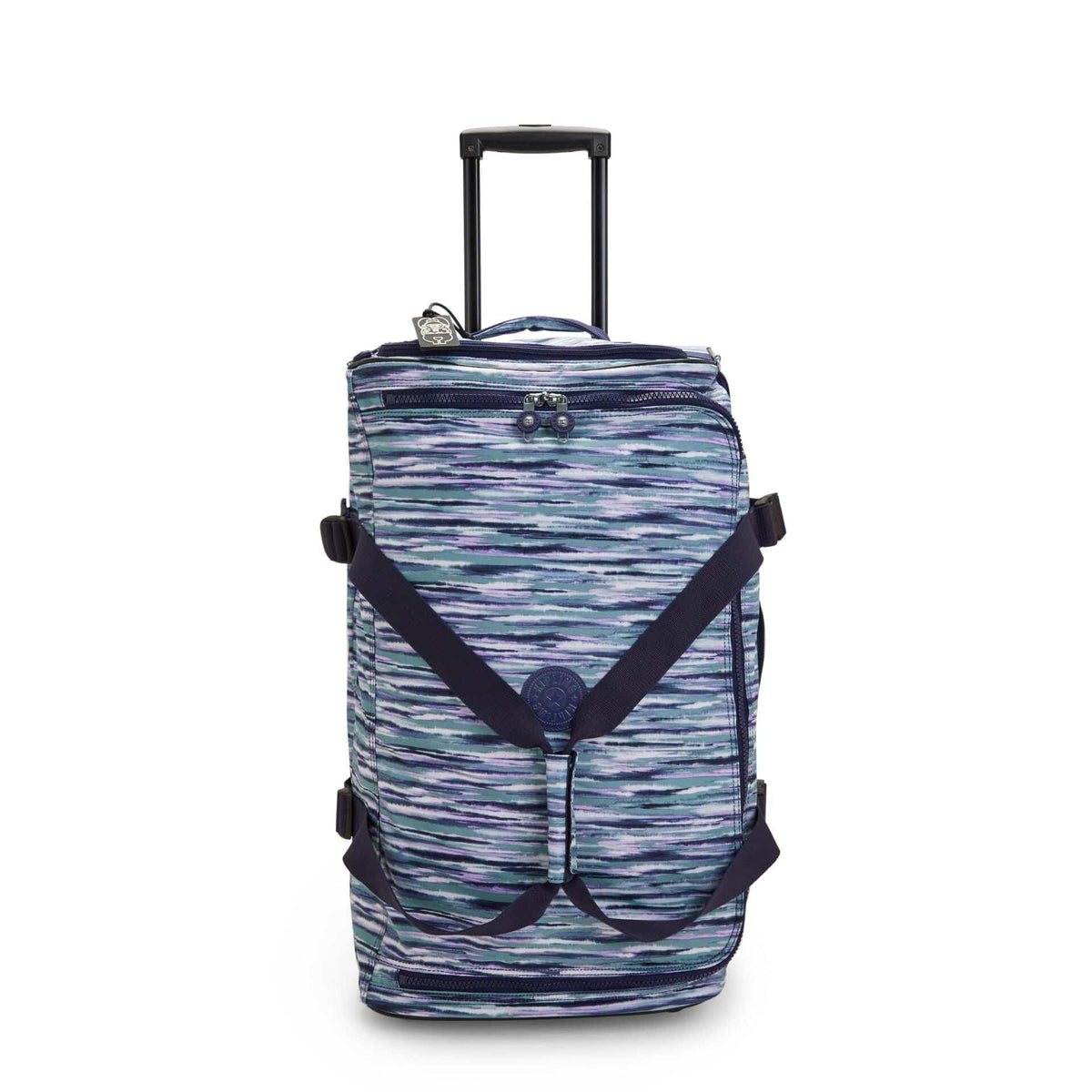 KIPLING-Teagan M-Medium wheeled duffle-Brush Stripes-I1210-W66