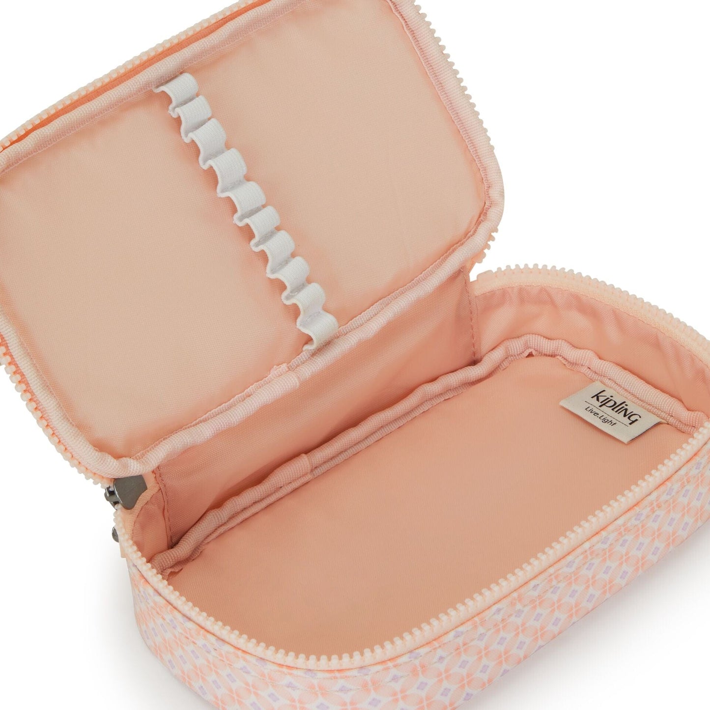 Kipling-50 Pens-Medium Pencase Holds Up To 50 Pens-Girly Tile Prt-I3707-5Eh