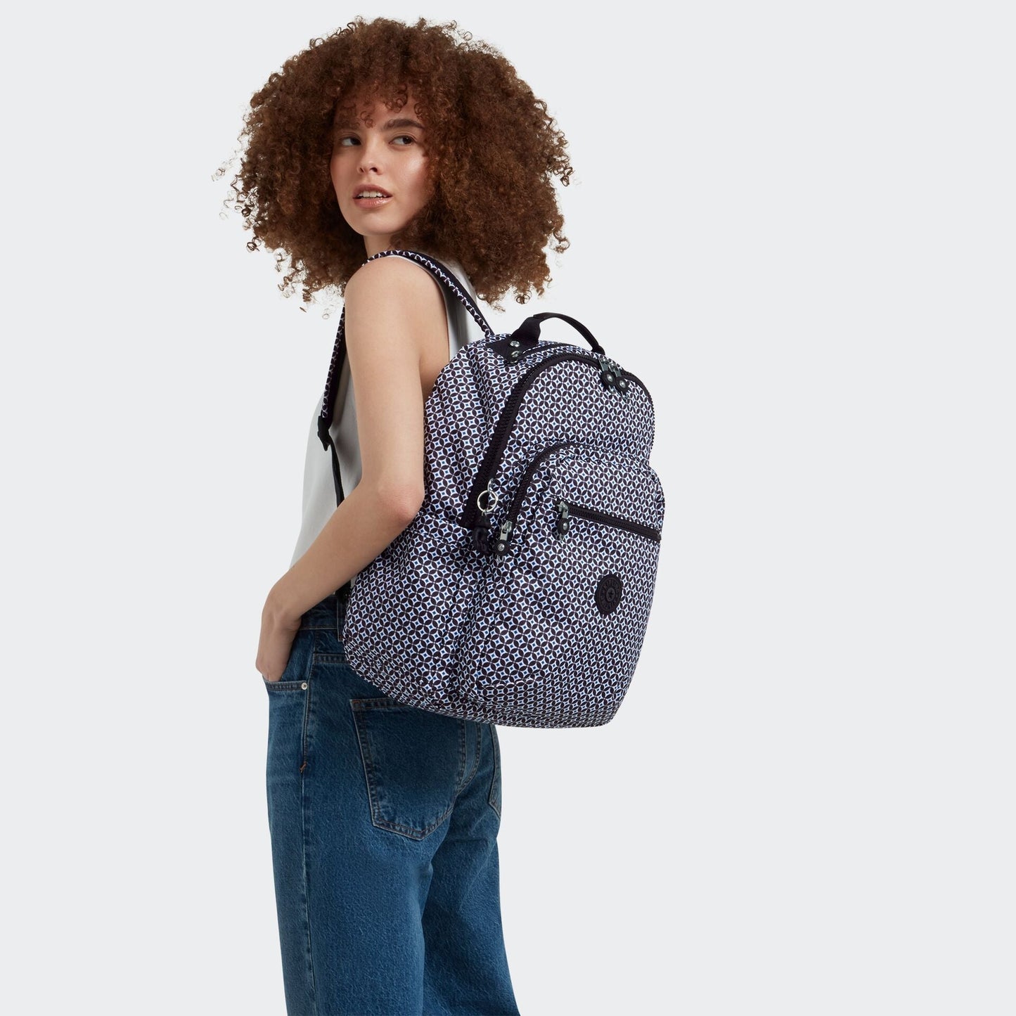 KIPLING Large Backpack Female Blackish Tile Seoul