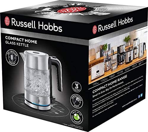 Russell Hobbs Mini Compact Home Glass Kettle 0.8 Litres 2600W - 24191