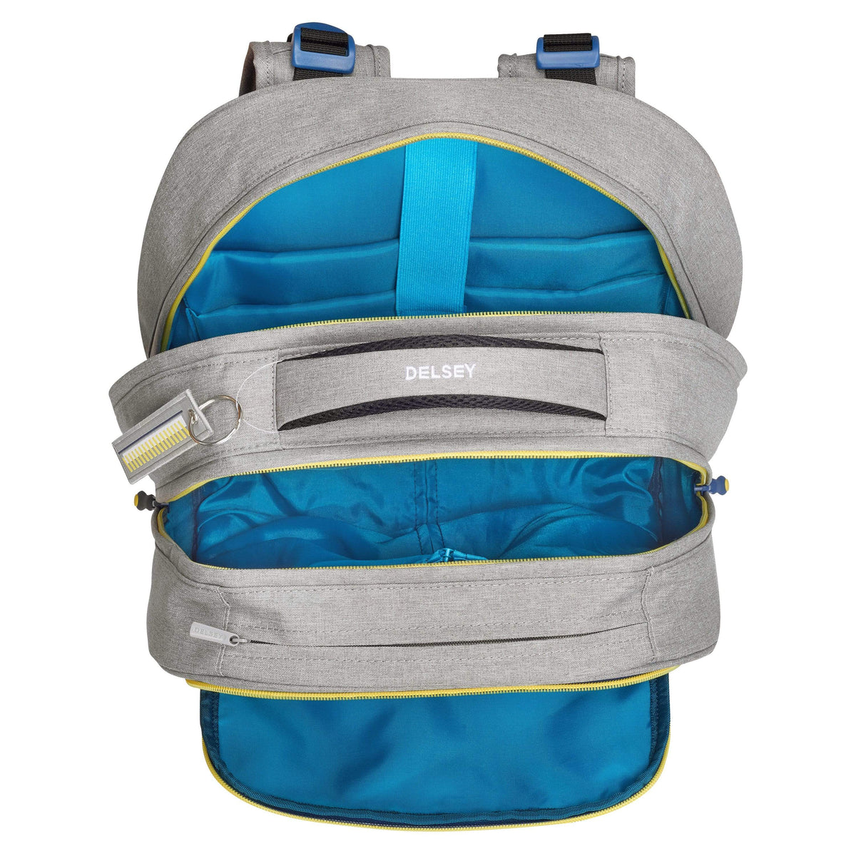 Delsey Paris School 2019 4 Wheel Sport Stripes Grey Wheeled Backpack