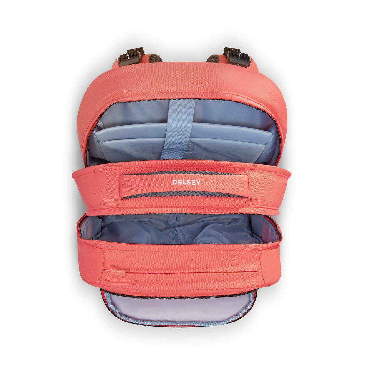 Delsey Paris BTS 2021 4 Wheel Coral Pink Wheeled School Bag