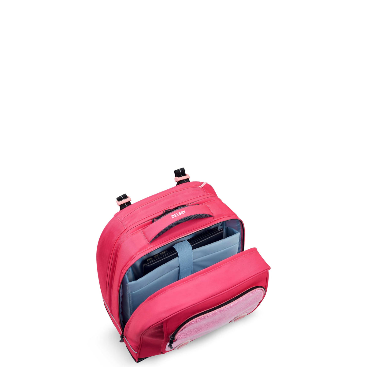 Delsey Paris BTS 2022 4 Wheel Pink Wheeled School Bag