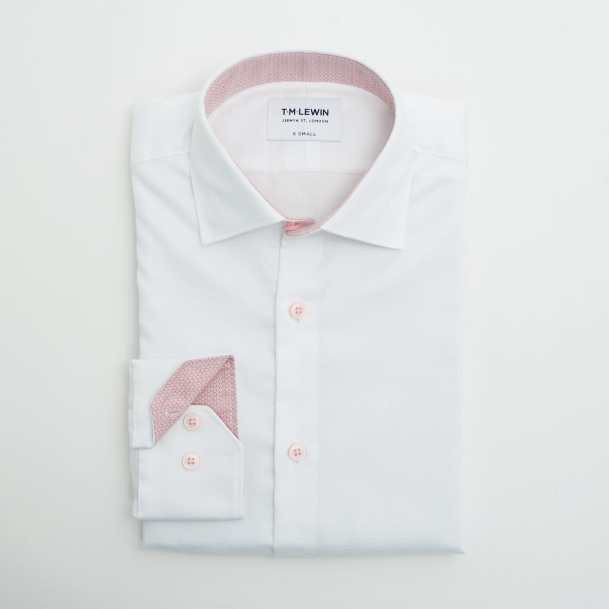 CIRCLE DOBBY WHITE SINGLE CUFF SHIRT