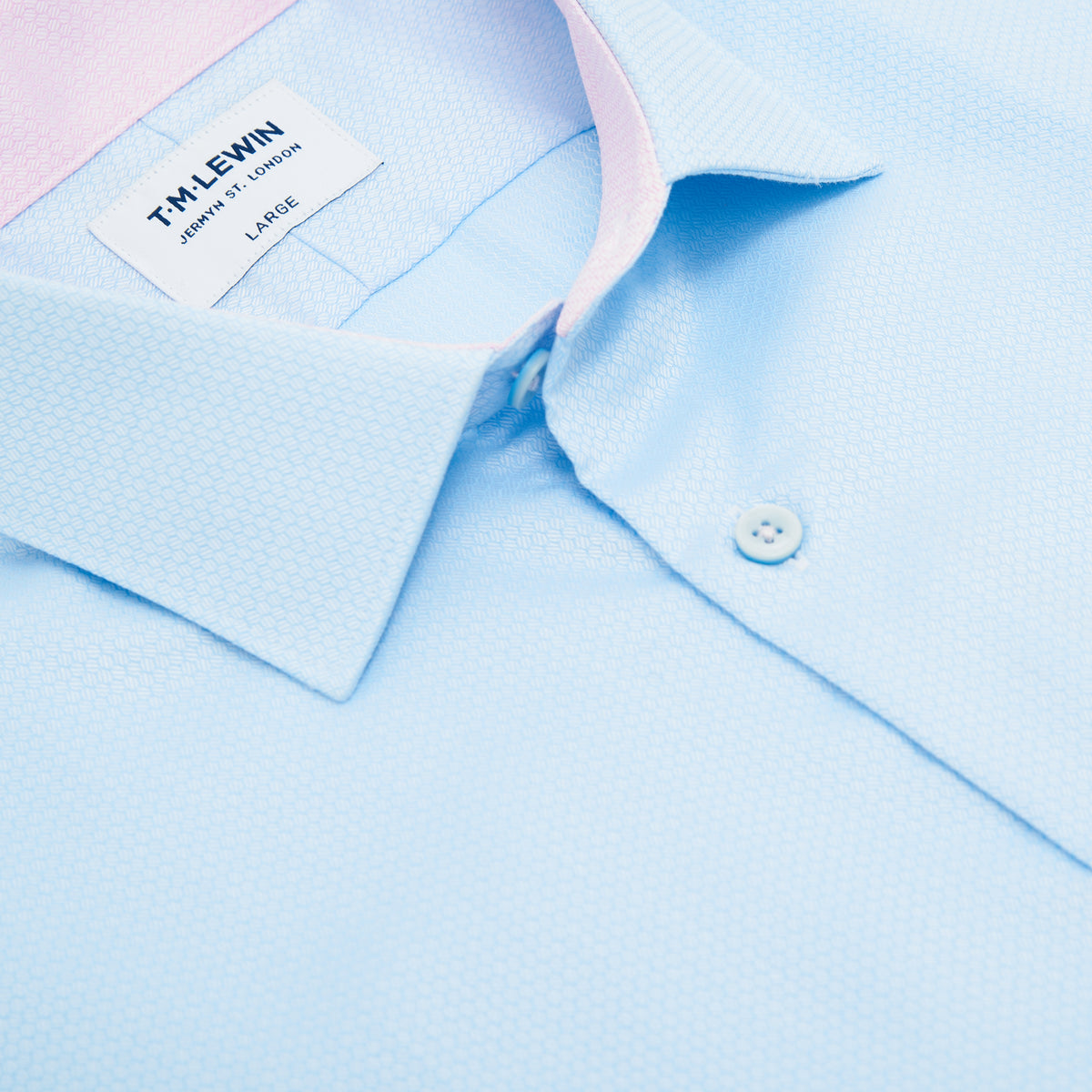 CIRCLE DOBBY SKY BLUE SINGLE CUFF SHIRT