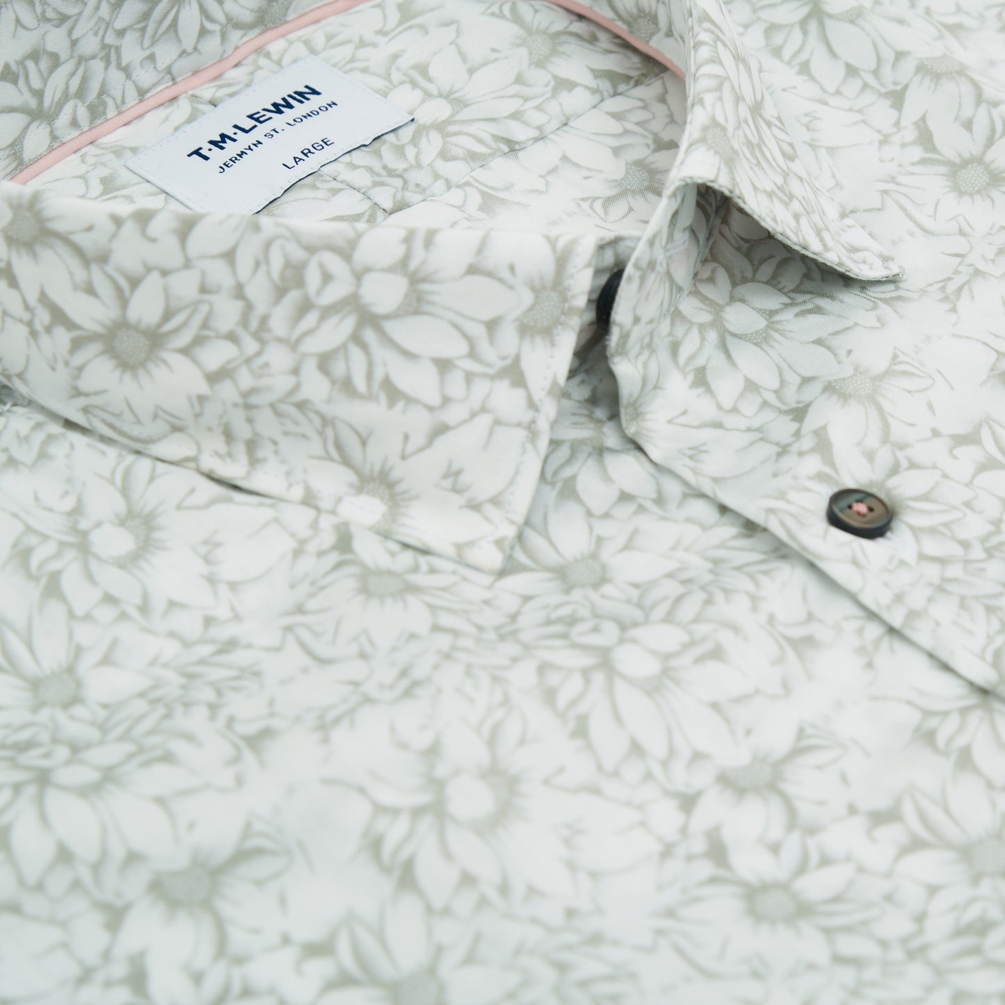 MILLENNIAL COLOUR COLLECTION FLORAL SAGE SINGLE CUFF SHIRT