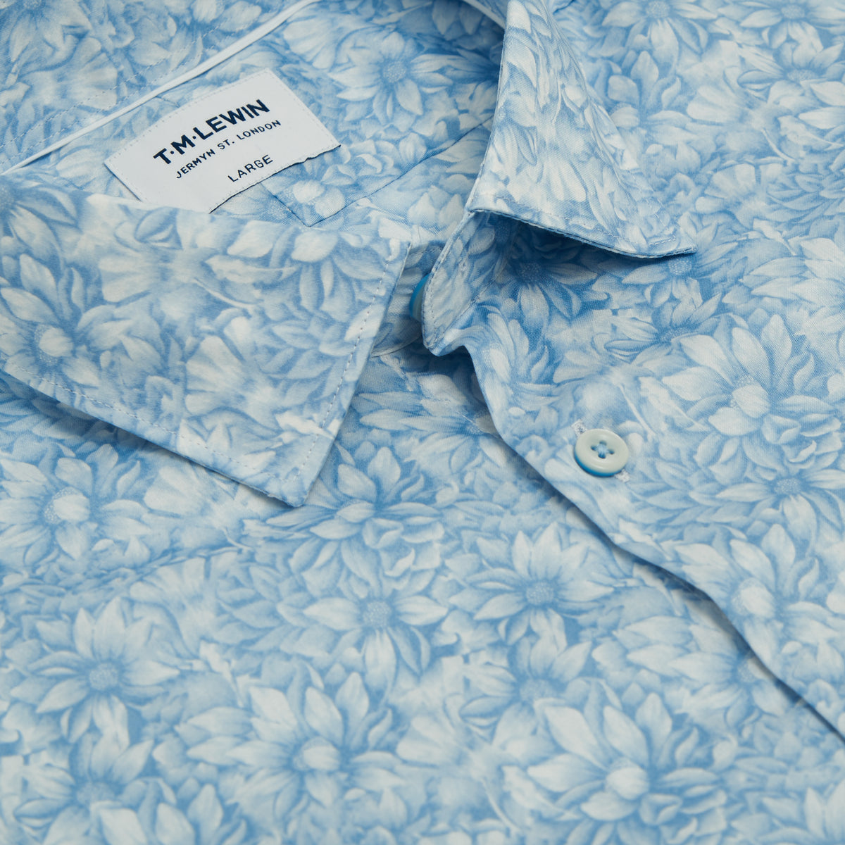 MILLENNIAL COLOUR COLLECTION FLORAL BLUE SINGLE CUFF SHIRT