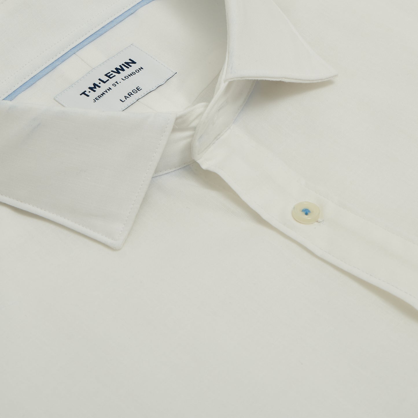 SHORT SLEEVE COTTON LINEN SLIM FIT WHITE SHIRT