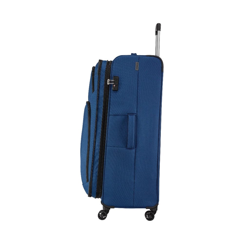 Wenger Beaumont Lite Large Softside Expandable 90cm Check-In Luggage Trolley Blue - 612386