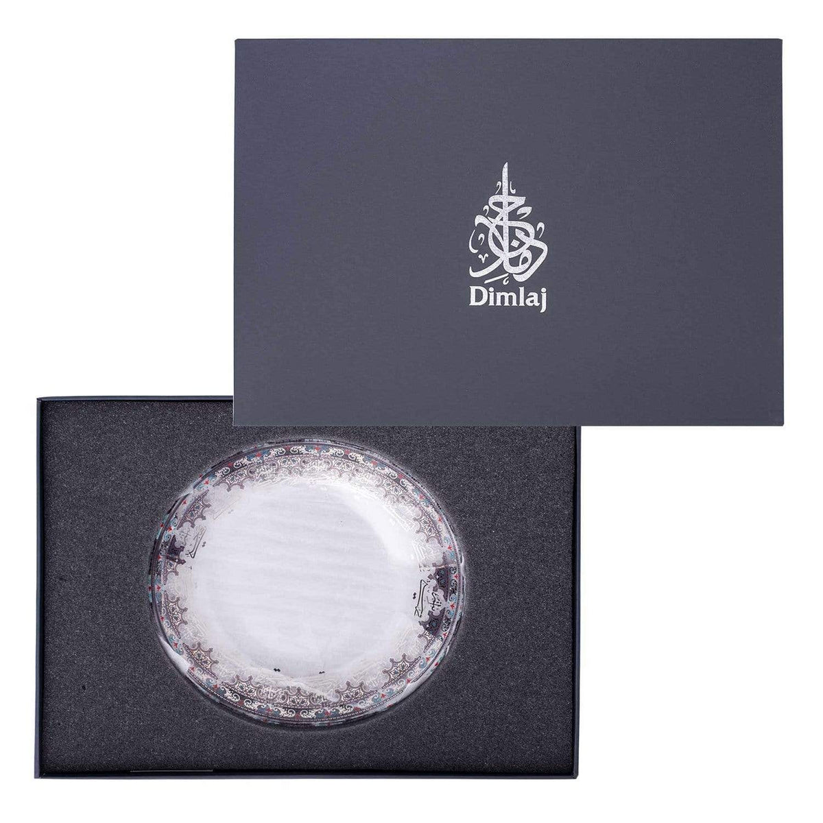 DIMLAJ SUROOR 6PC GLASS PLATE PLATINUM - 47007