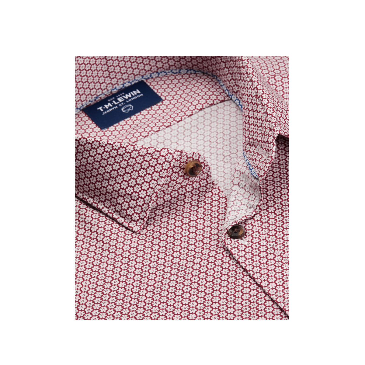 FLORAL SLIM FIT RED SINGLE CUFF SHIRT