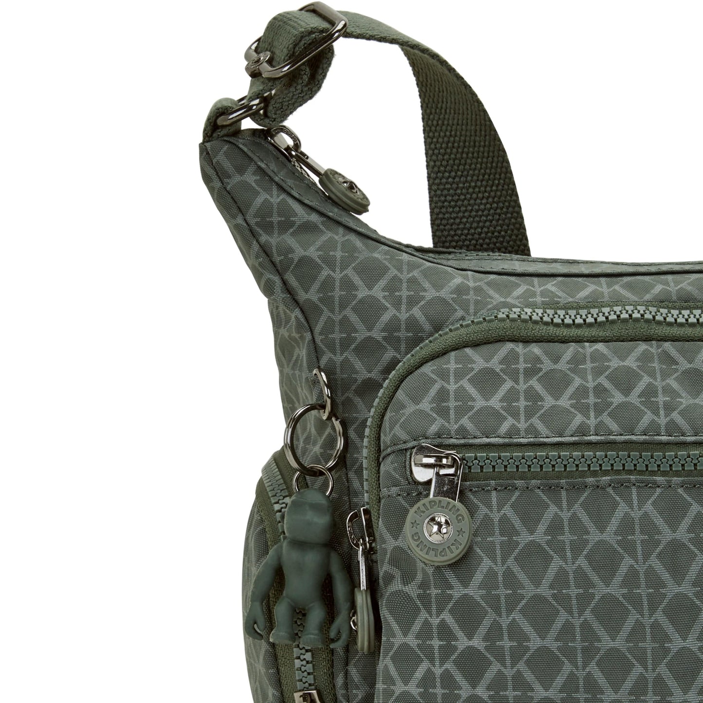 Kipling-Gabbie-Medium Crossbody-Sign Green Embosse-22621-F6C