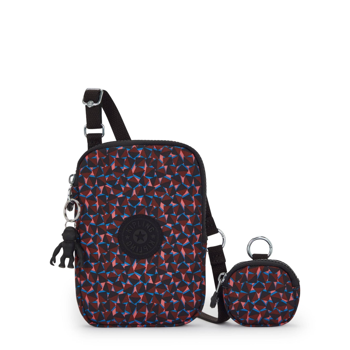 Kipling-Elvin-Phone Bag (With Extra Pouch)-Happy Squares-I7518-B3X