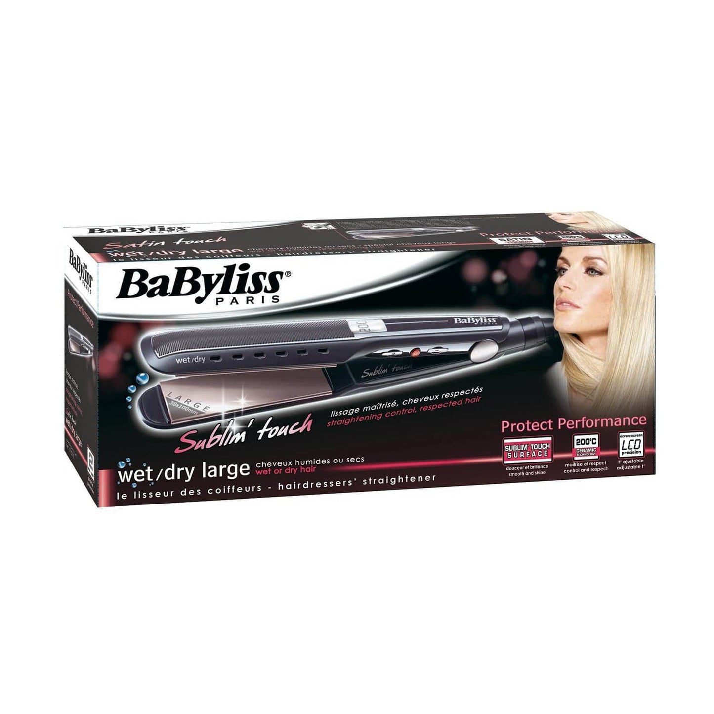 BABYLISS STRAIGHTENER WET & DRY HAIR WITH LED SCREEN & SUBLIM TOUCH - ST229SDE