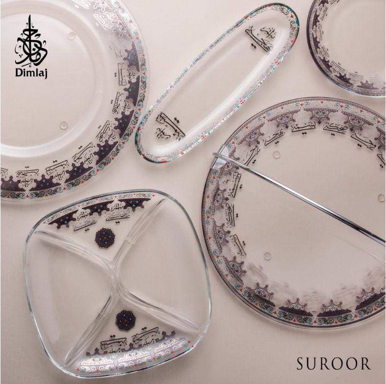 DIMLAJ SUROOR GLASS NUT PLATE PLATINUM - 47005