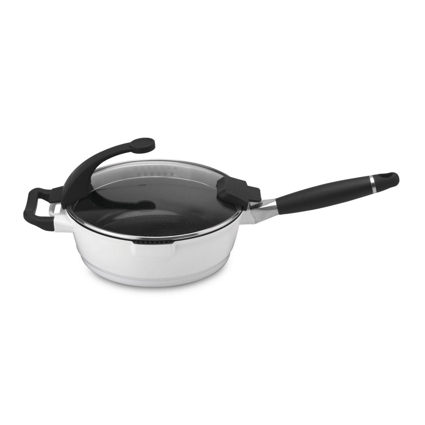 Berghoff Virgo Deep Skillet with Cover - White, 24 cm - 2304549