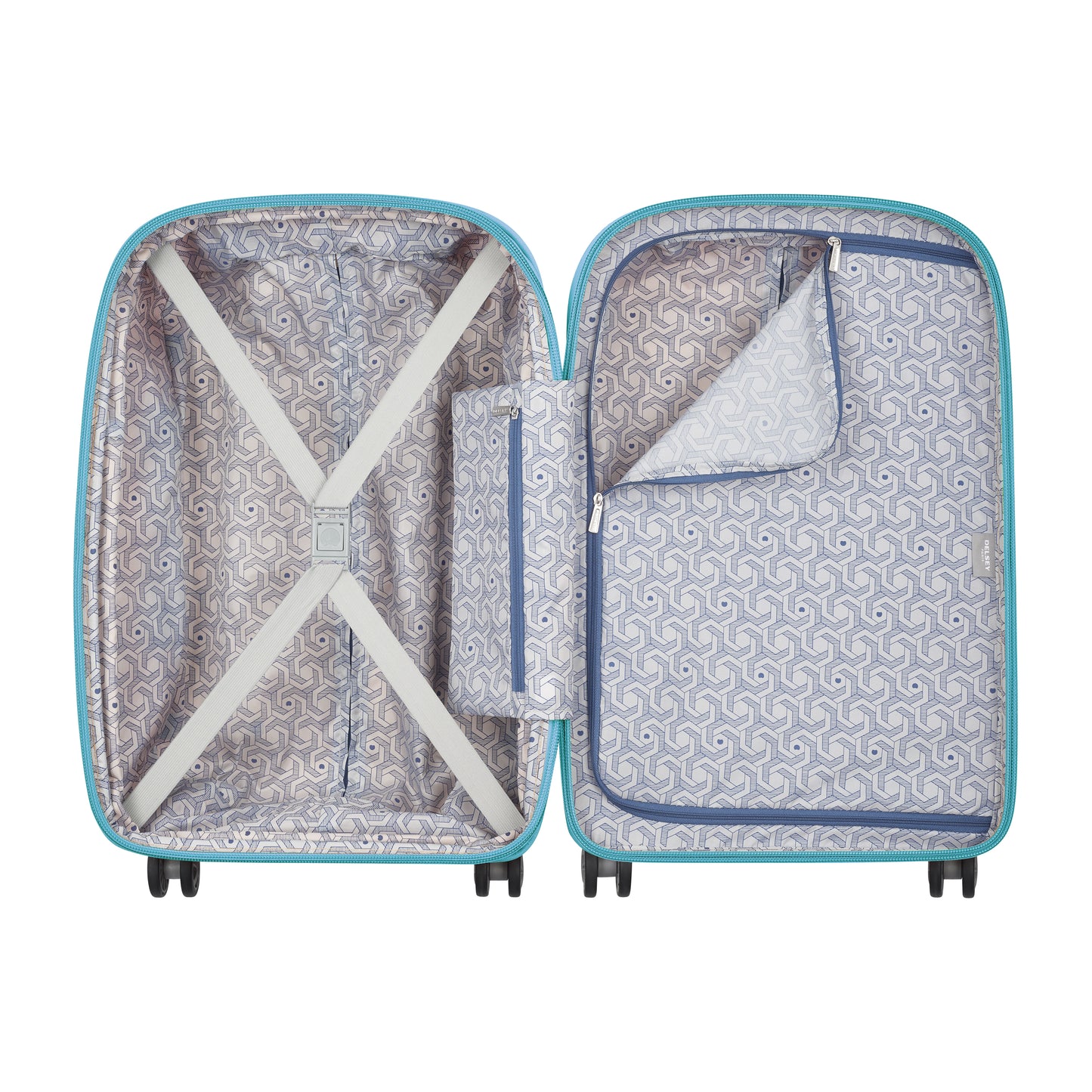 Delsey Paris Clavel Expandable 55cm Grey Blue Luggage
