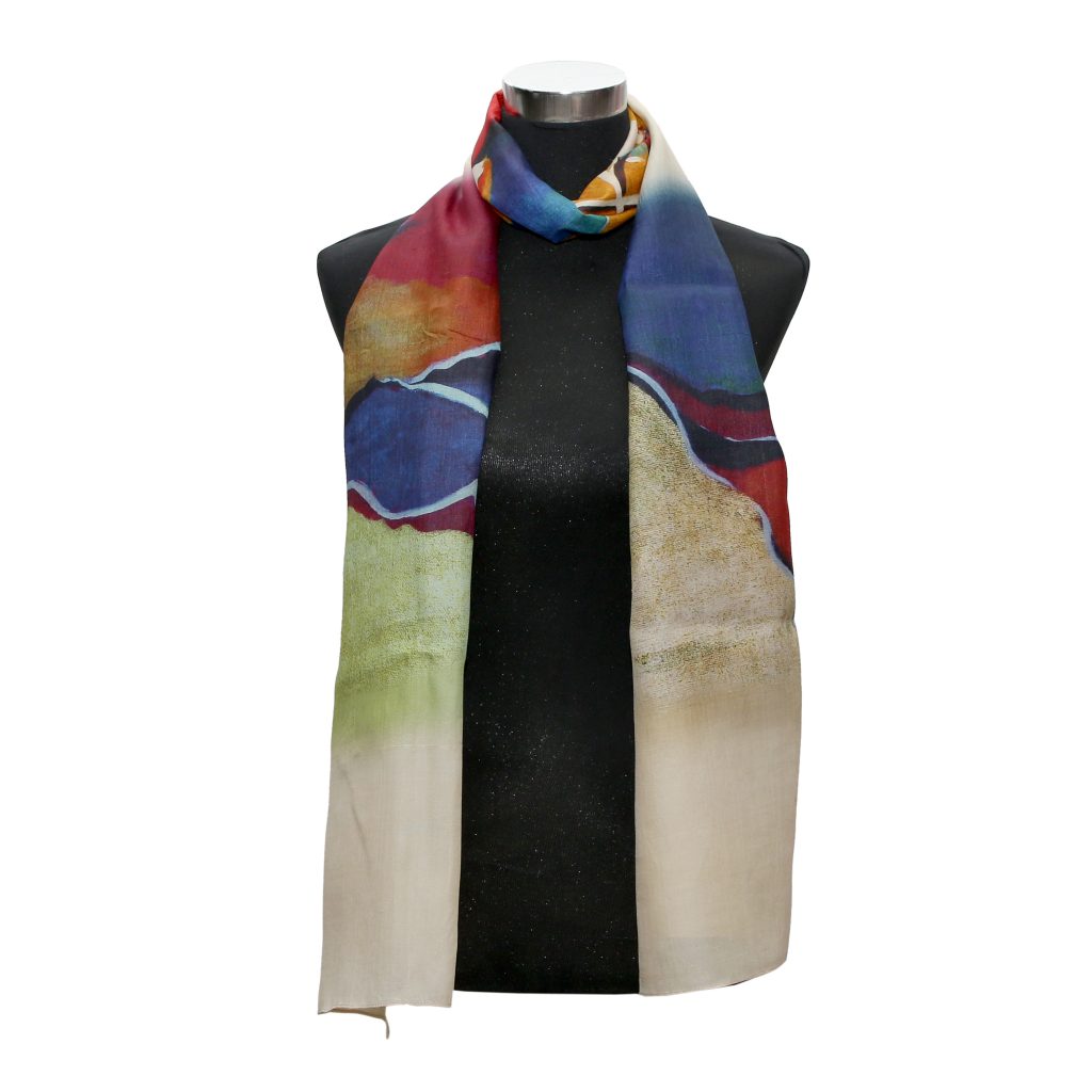 KHADI MONGA SILK LILIES SCARF