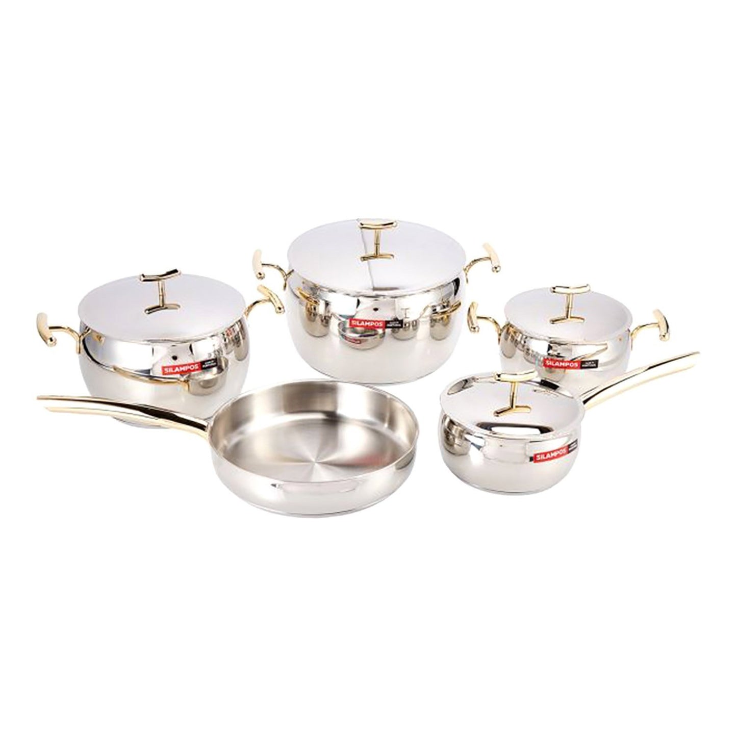 Silampos Yumi 9 Piece Cookware Set - Silver and Gold - 636122AC0155 - Jashanmal Home