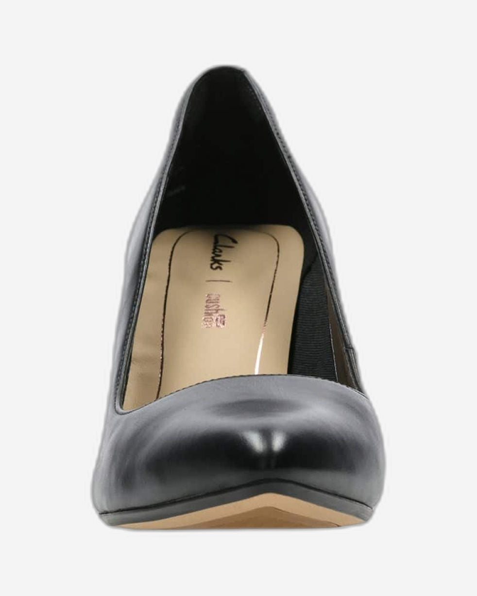 Clarks Laina Rae - Shoes - Black Leather - 261351744 - D Width (Standard Fit)