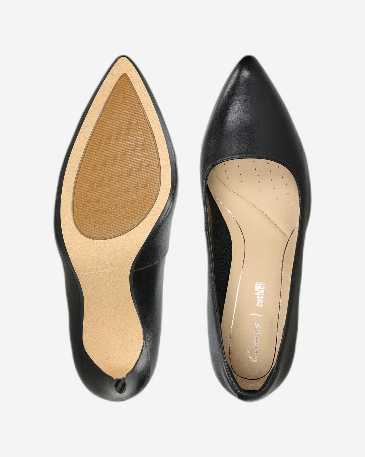 Clarks Laina Rae - Shoes - Black Leather - 261351744 - D Width (Standard Fit)