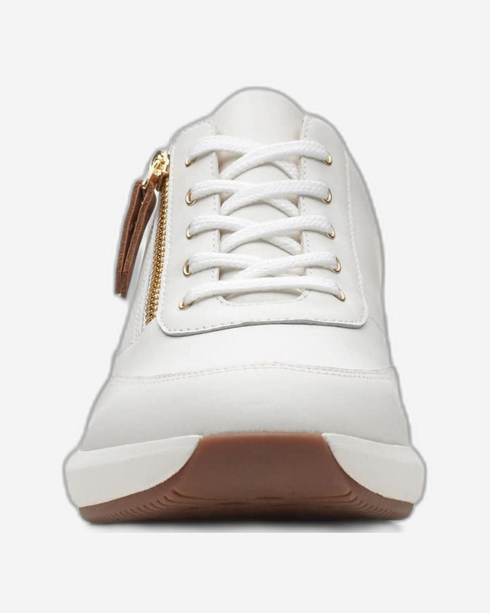 Clarks Un Rio Zip - Shoes - White Leather - 261673724 - D Width (Standard Fit)