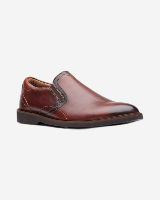 Clarks Malwood Easy Shoes - Brown Leather - 261681697 G Width (Standard Fit)