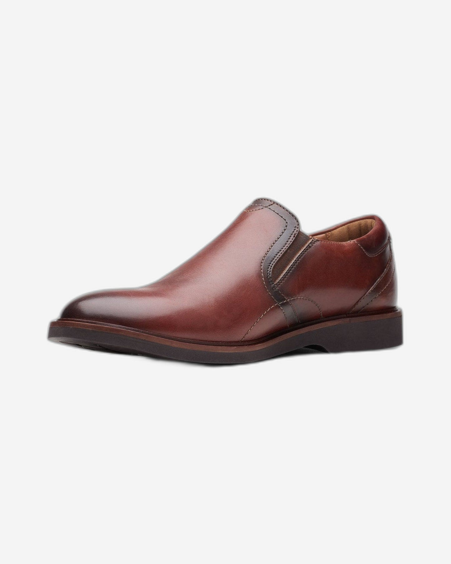 Clarks Malwood Easy Shoes - Brown Leather - 261681697 G Width (Standard Fit)