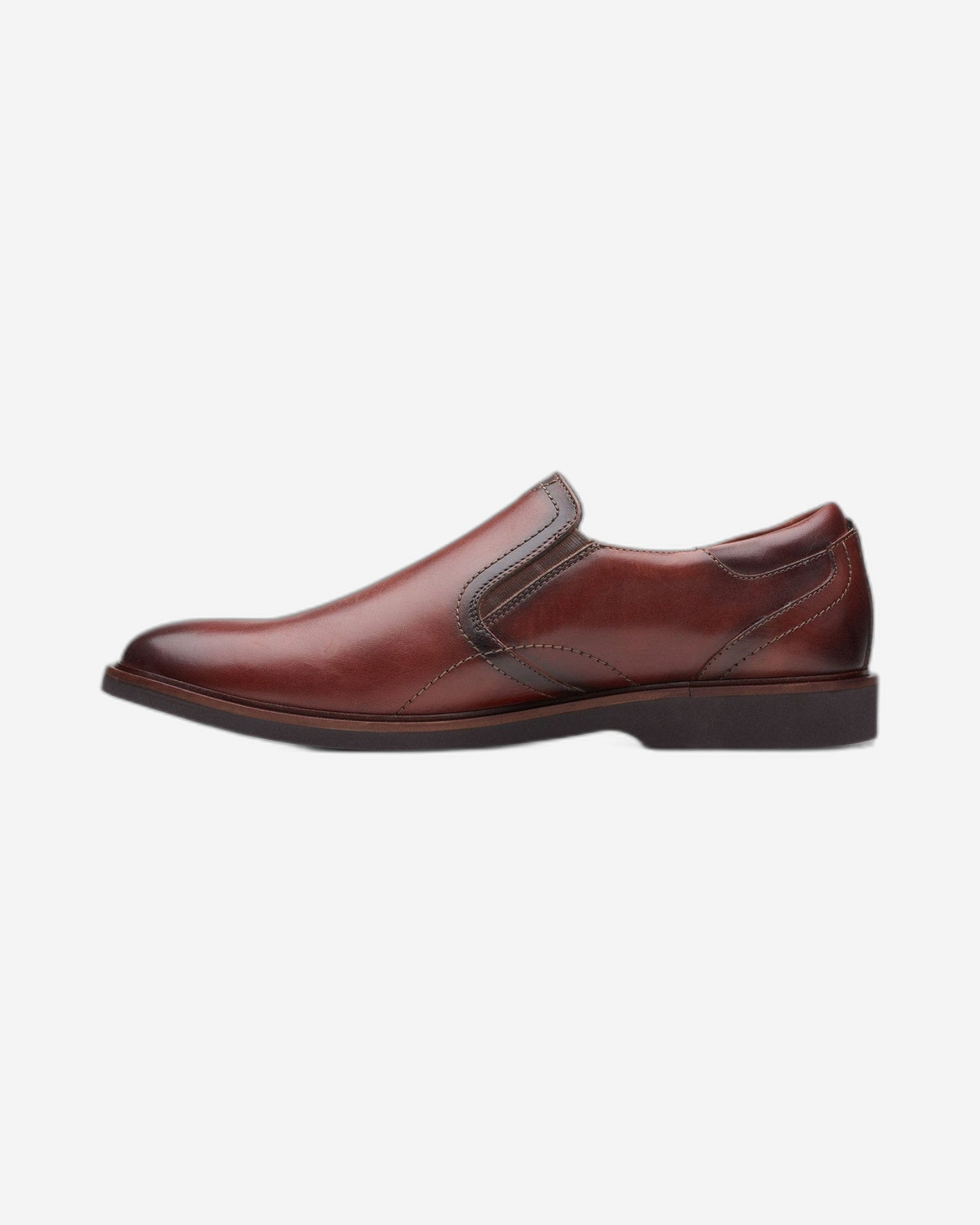 Clarks Malwood Easy Shoes - Brown Leather - 261681697 G Width (Standard Fit)