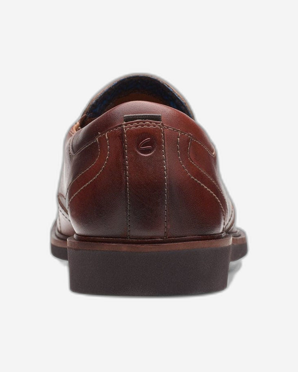 Clarks Malwood Easy Shoes - Brown Leather - 261681697 G Width (Standard Fit)
