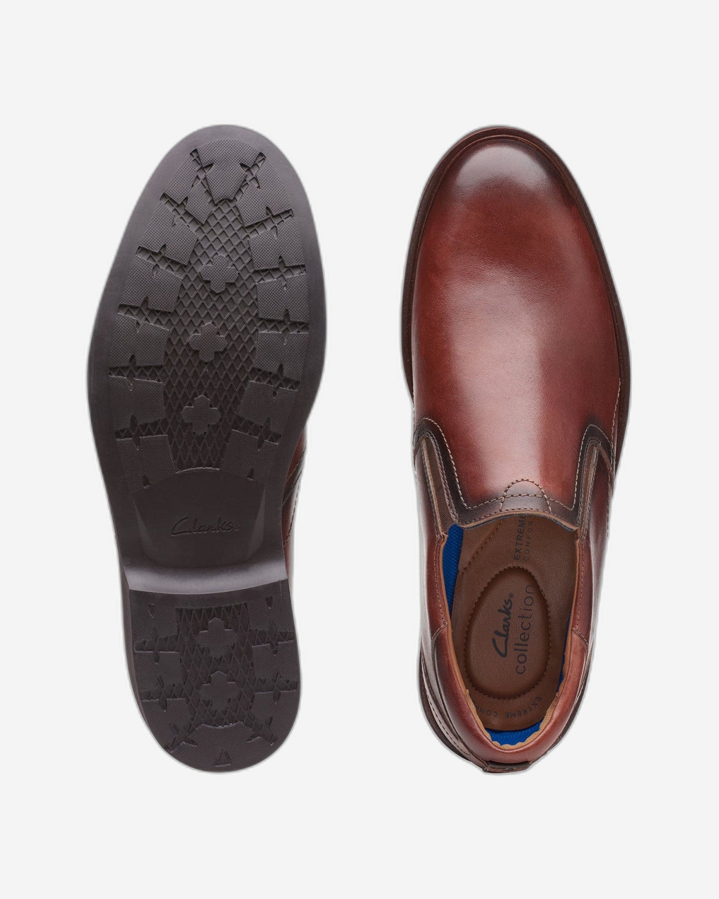 Clarks Malwood Easy Shoes - Brown Leather - 261681697 G Width (Standard Fit)
