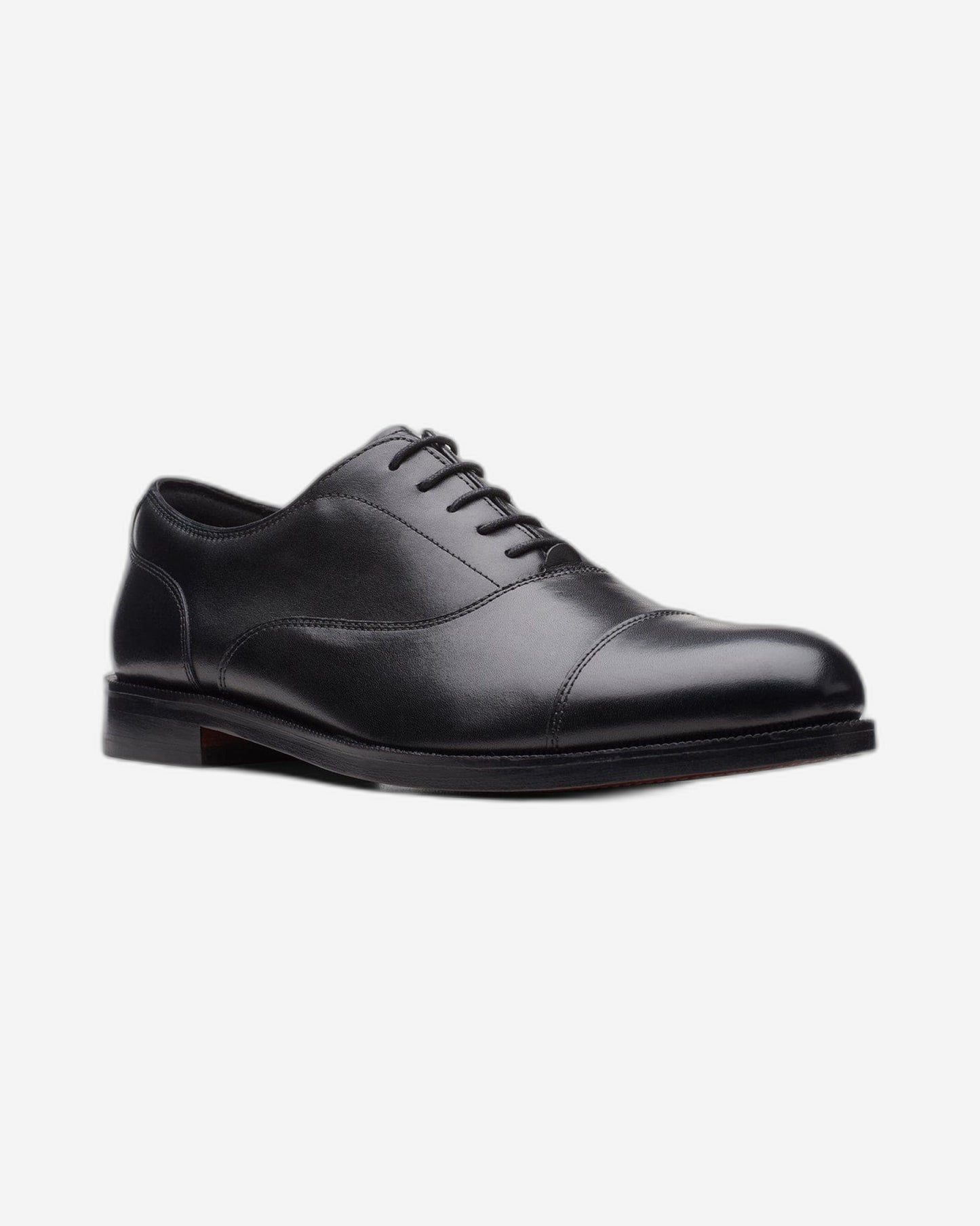 Clarks Craftdean Cap Shoes - Black Leather - 261691757 - G Width (Standard Fit)