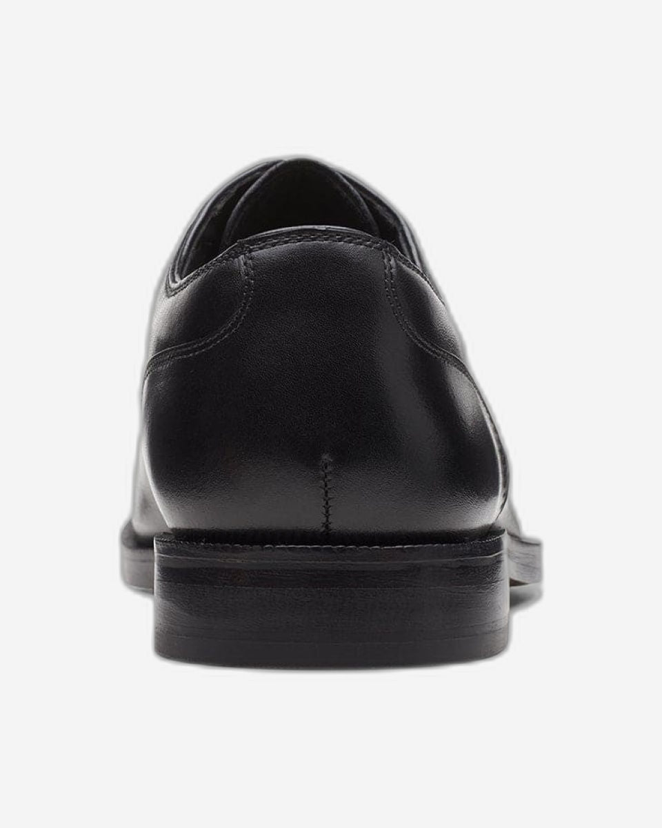 Clarks Craftdean Cap Shoes - Black Leather - 261691757 - G Width (Standard Fit)