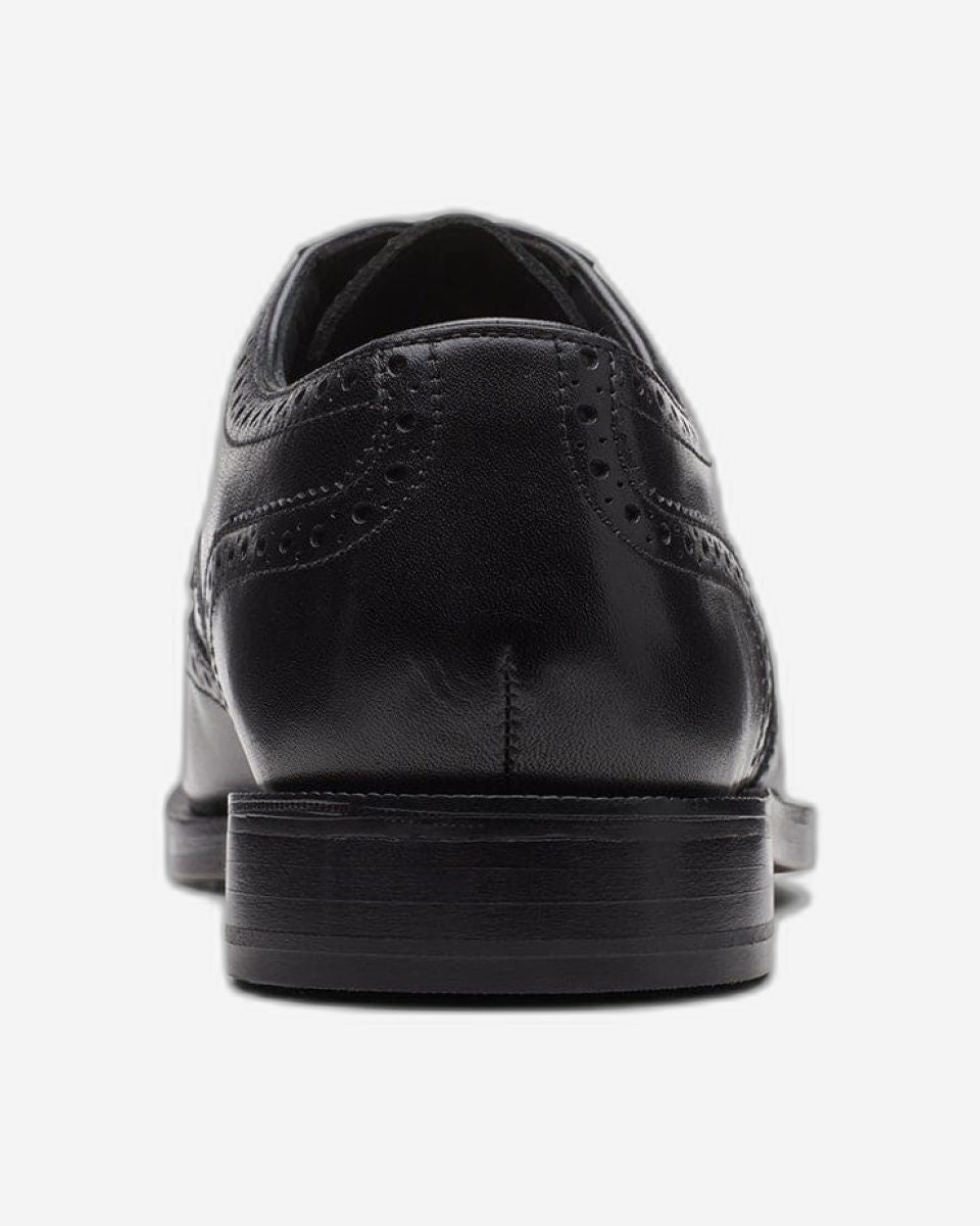 Clarks Craftdean Wing Shoes - Black Leather - 261691837 - G Width (Standard Fit)