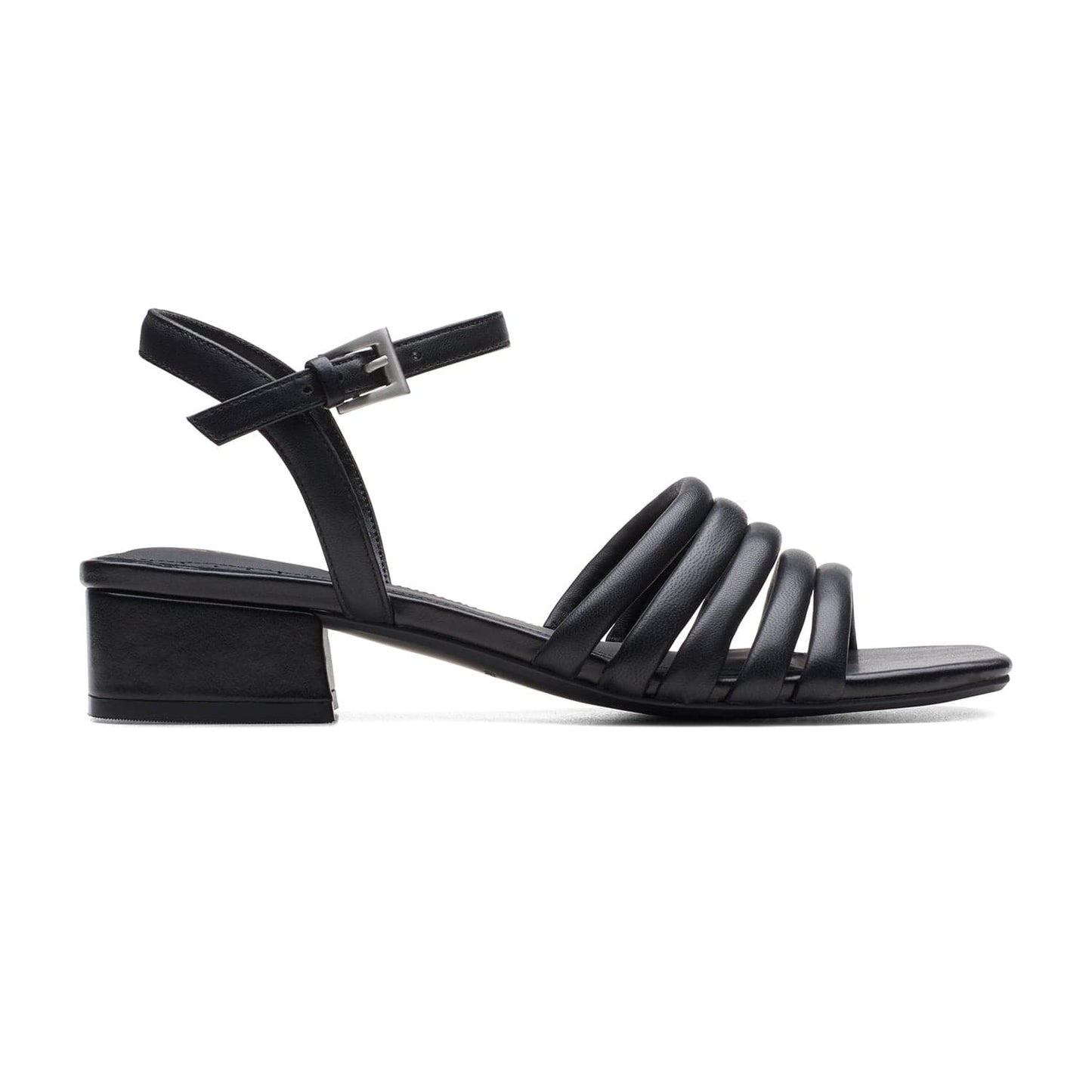 Clarks Seren25 Part Sandals - Black Leather - 261708194 - D Width (Standard Fit)