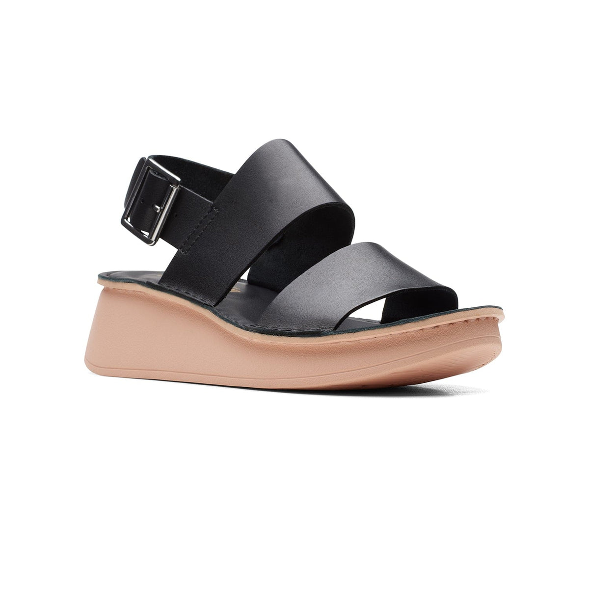 Clarks Velhill Strap - Sandals - Black Leather - 261708224 - D Width (Standard Fit)
