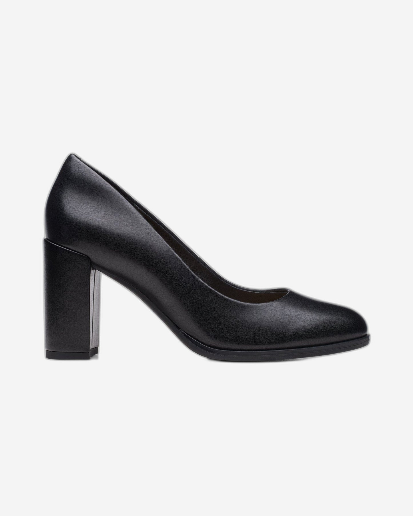 Clarks Freva85 Court Bk Leather - Bk Leather - 261709685 - E (Wide)