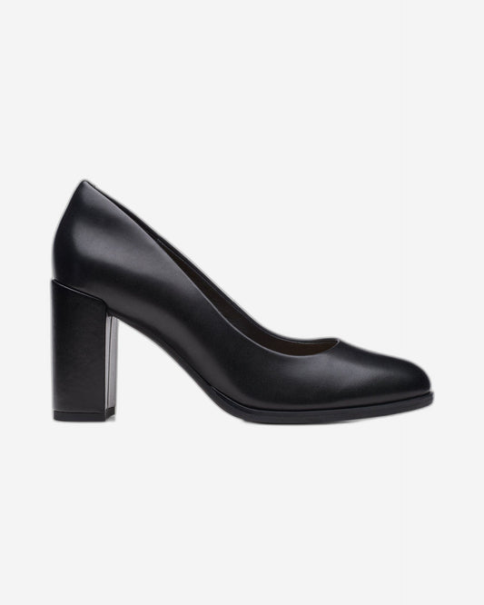 Clarks Freva85 Court Bk Leather - Bk Leather - 261709685 - E (Wide)