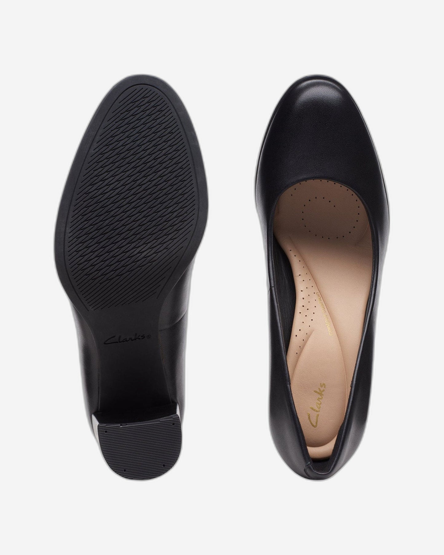 Clarks Freva85 Court Bk Leather - Bk Leather - 261709685 - E (Wide)