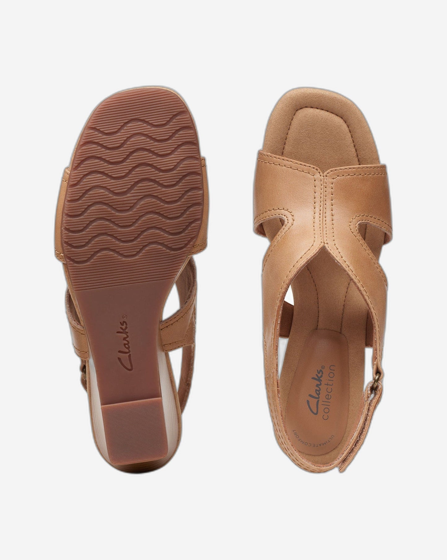 Clarks Kyarra Aster - Sandals - Light Tan Lea - 261712325 - E Width (Wide Fit)